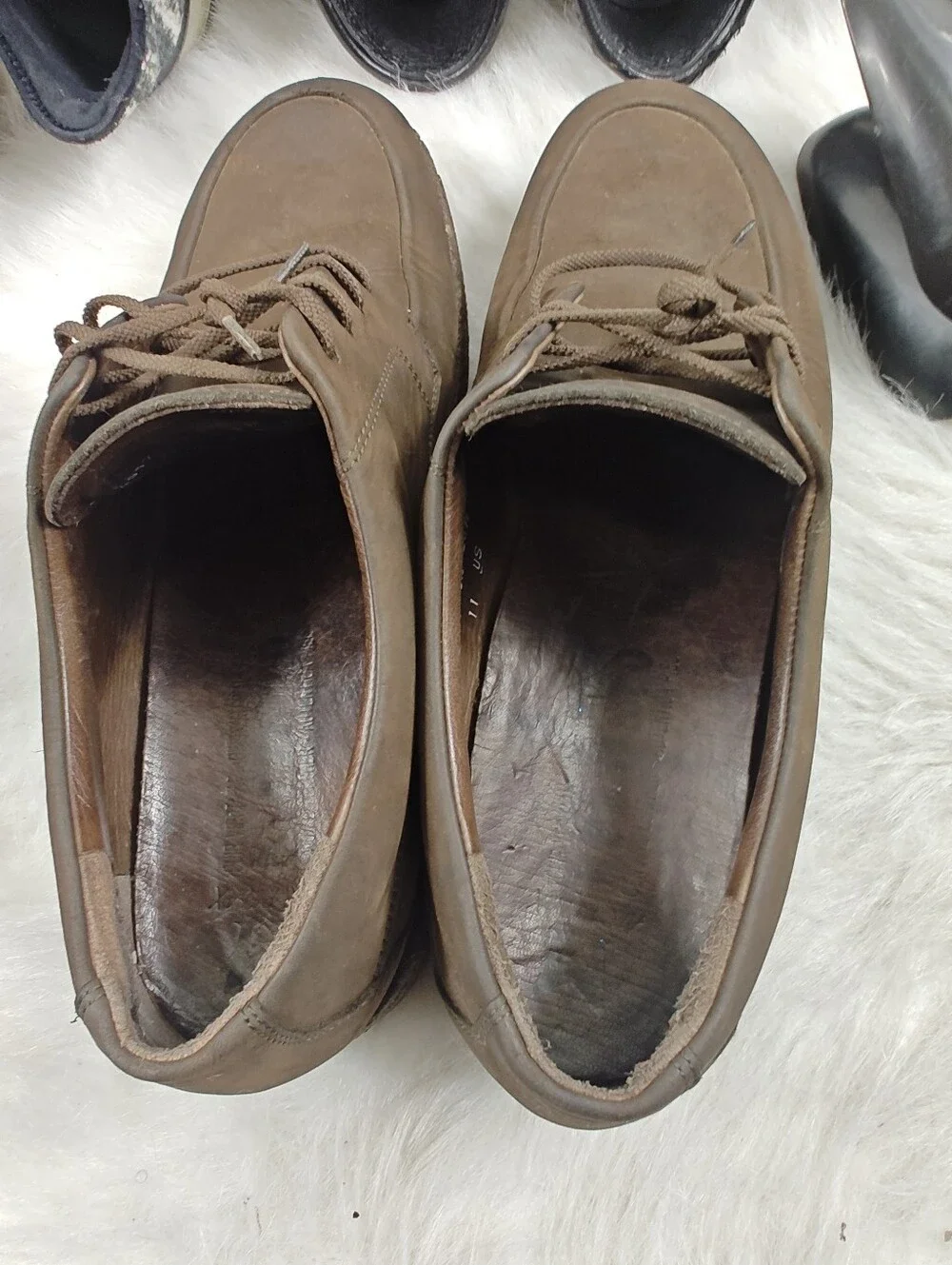 Mephisto Latex 100% Naturel Brown Leather Lace-Up Shoes Men's Size 11